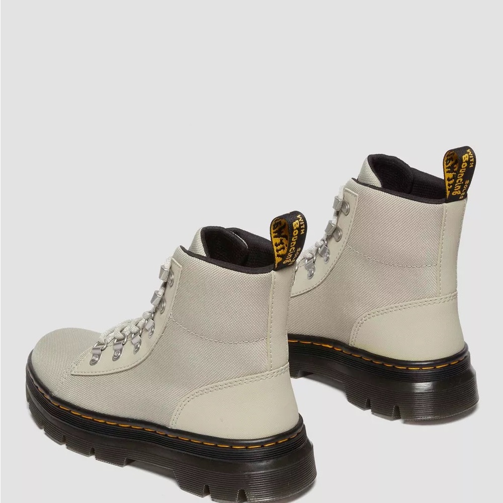 Dr Doc Martens Womens Air Wair Taupe Lace Up Combat Boots Size 8 NEW - Picture 5 of 11